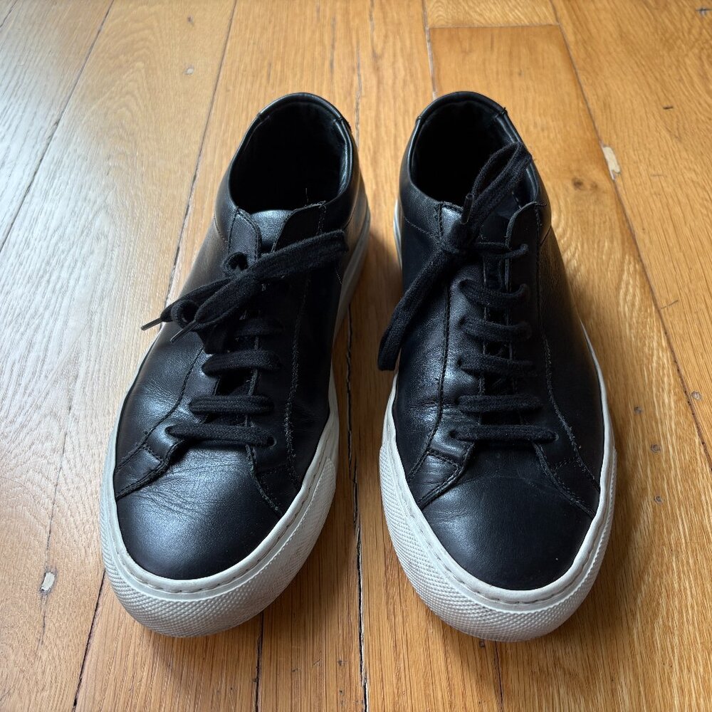 Woman By Common Projects Original Achilles Low Leather Sneakers, Size 37